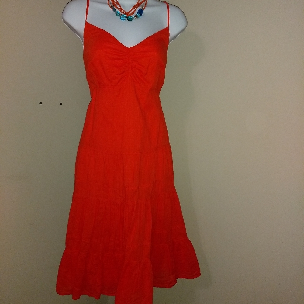 Gap Adjustable Spaghetti Strap Tiered Dress